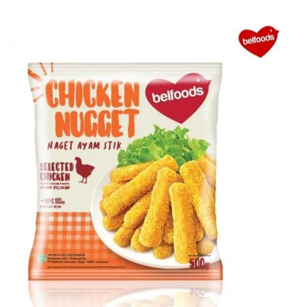 

Belfoods Chicken Nugget Stick 500 Gr Frozen - Naget Ayam Stik Beku 500 gram belfoods