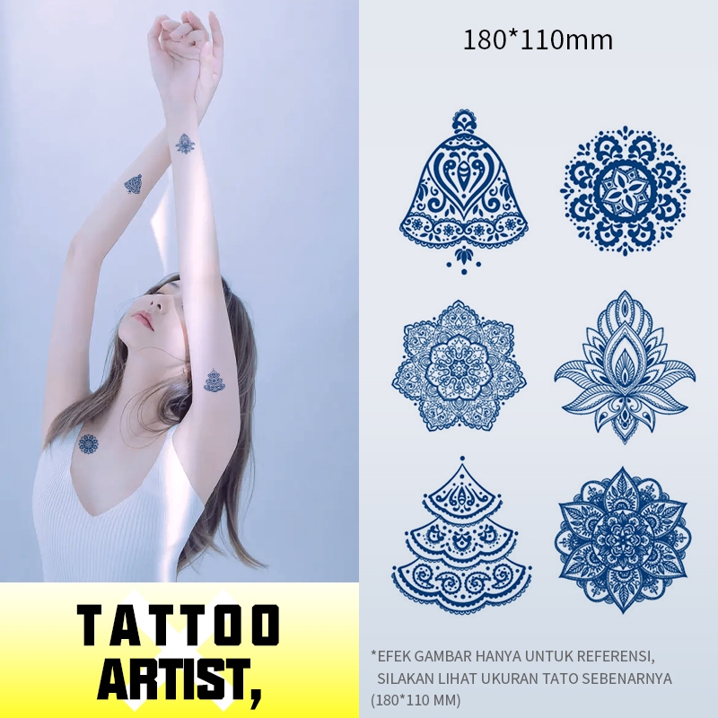 Seni, Kaleidoskop, Tato Sementara, Tinta Kertas Bali, Tahan 15 Hari, Tahan Air, Tinta Buah Aman untu