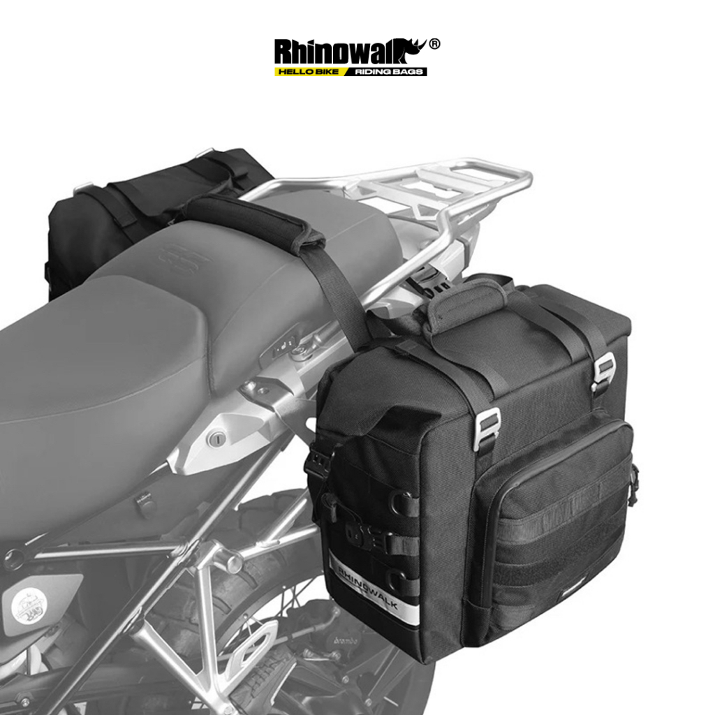 Rhinowalk MT2050 Motorcycle Pannier 32L Travel Bag - Tas Motor - BLACK