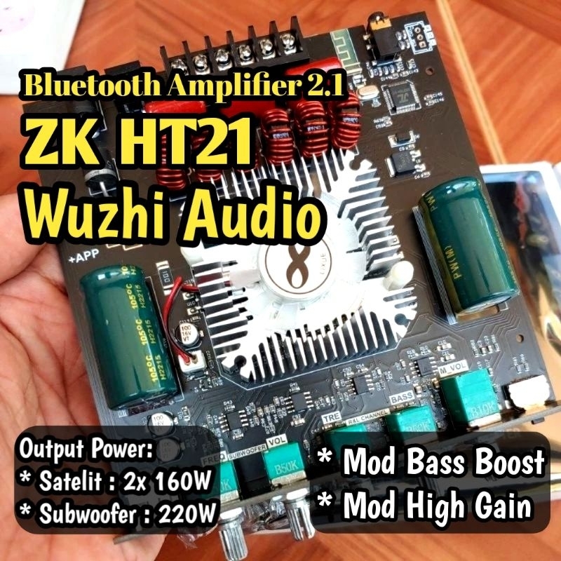 ZK HT21 Original Wuzhi Audio 2.1 Bluetooth Amplifier