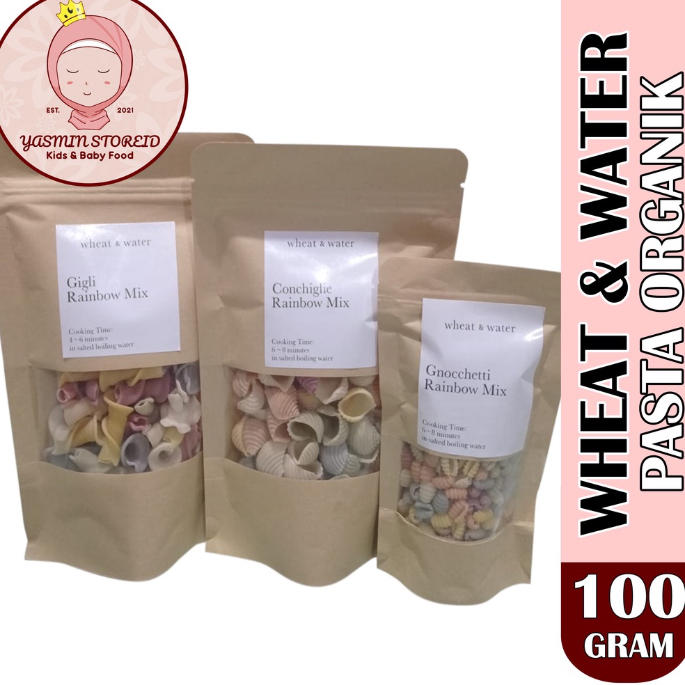 

MURAH LEBAY Pasta MPASI Wheat Water Rainbow Mix Pasta Conchiglie Gnocchetti and Gigli 5gr dan 1gr