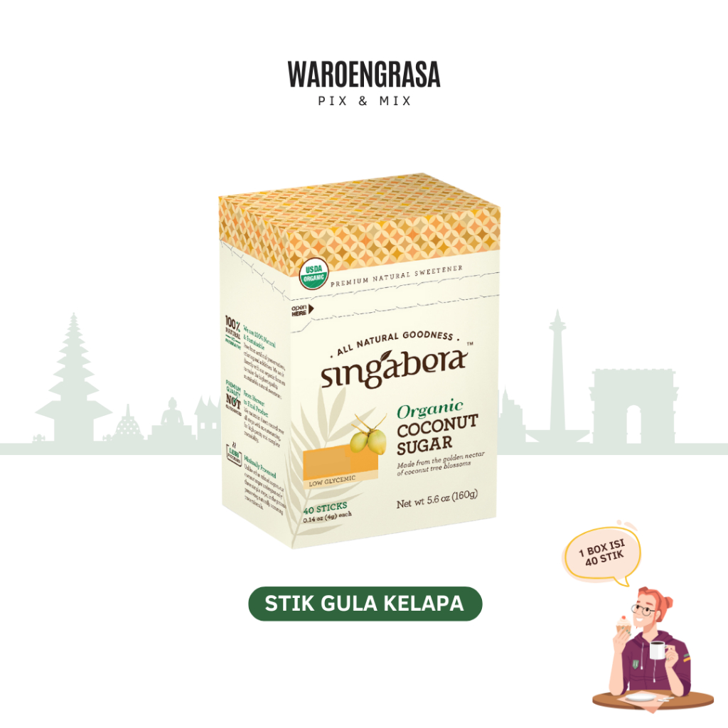 

Singabera Organic Coconut Sugar - Gula Kelapa Premium Organik - 40 stik