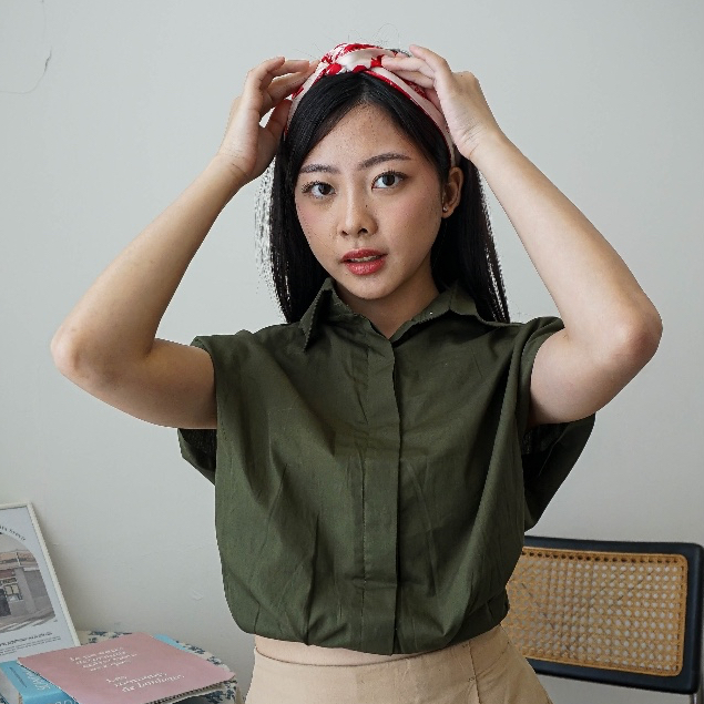 Remi Crop Shirt - kemeja crop wanita - casual crop shirt wanita - atasan wanita