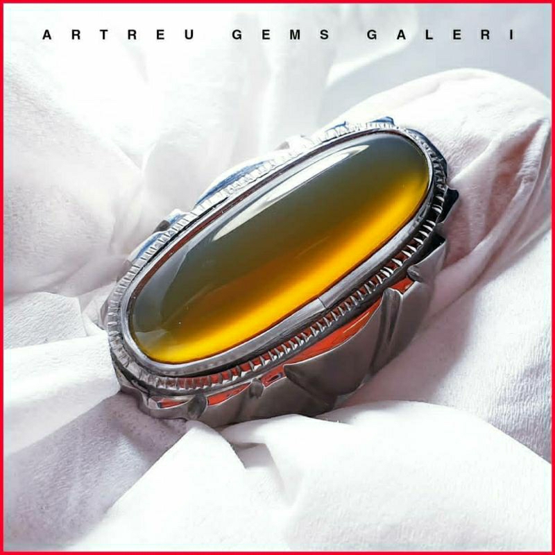 Batu Anggur Way Kanan ( Yellow Green ) | COD Bisa | Cincin Batu Akik Ring