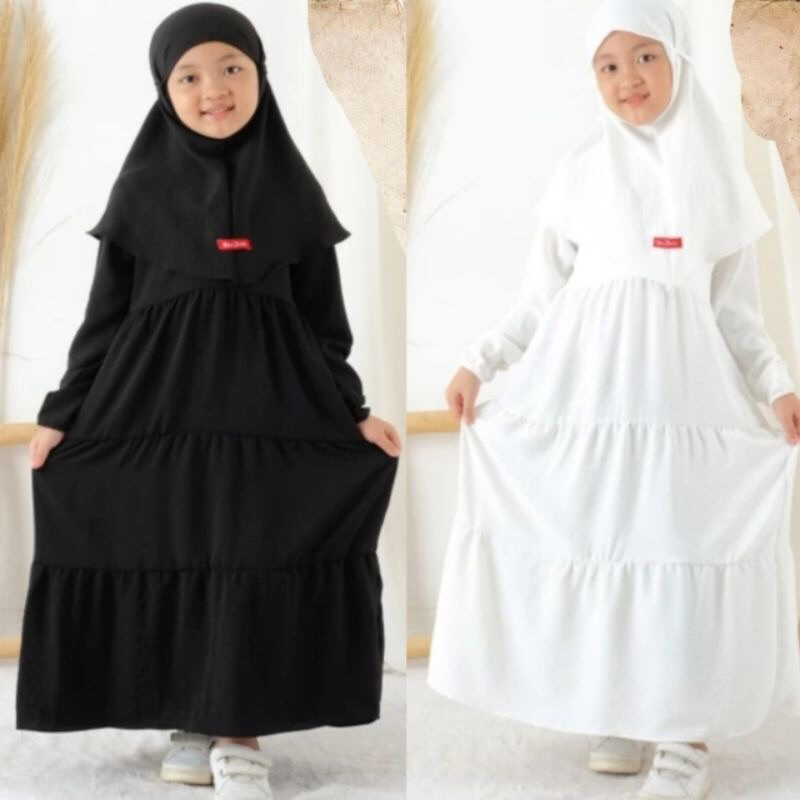gamis anak cringkle | gamis set hijab anak cringkle | banjarmasin