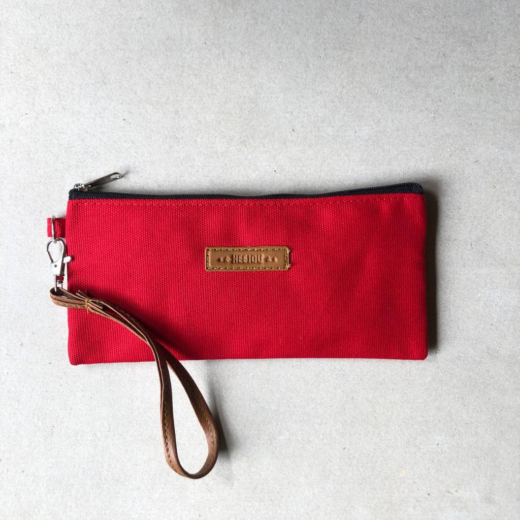 Dompet custom pouch costum kain kanvas hp uang resleting polos