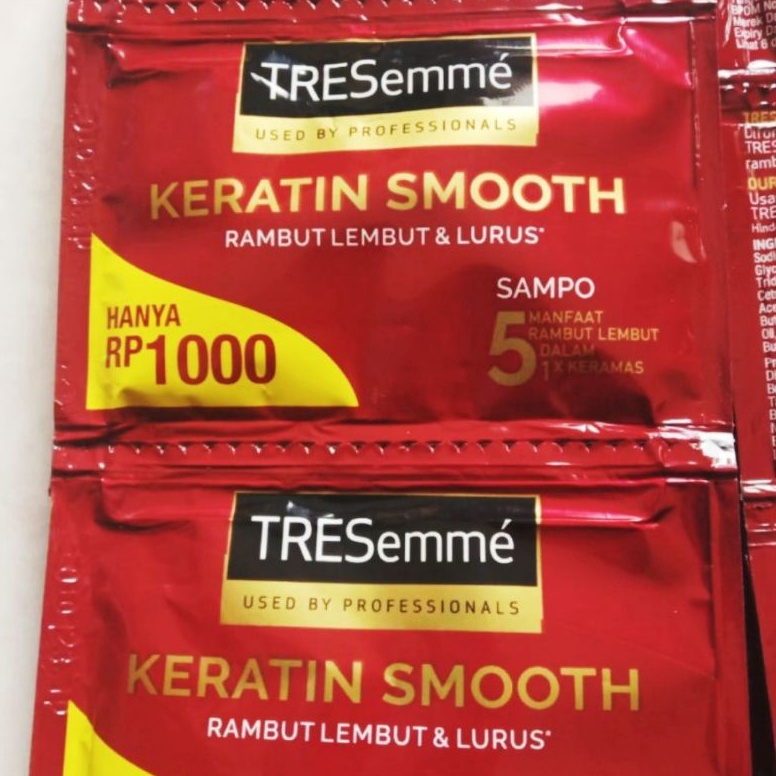 PROMO ALE MUMTAAZZTORE TRESEMME KERATIN SMOOTH  TRESME SHAMPO  TRESME MERAH  ISI 12 SACHET