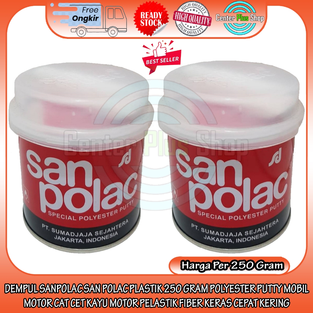 SANPOLAC SAN POLAC 250GRAM GRAM ¼ PER BOTOL DEMPUL JABUNG DAMAR BESI KAYU CAT MOBIL MOTOR PLASTIK GA