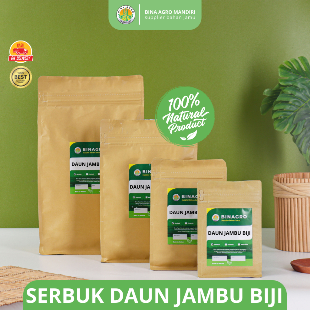 DAUN JAMBU BIJI Serbuk Bubuk Jamu Daun Jambu Biji Murni Tanpa Campuran 100gr 250gr 500gr 1kg Premium