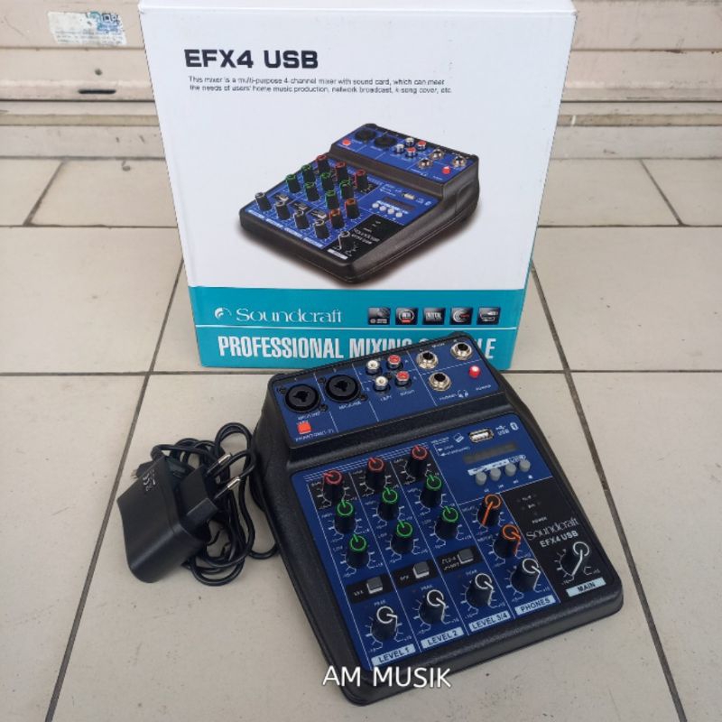 MIXER AUDIO SOUNDCRAFT EFX4 BLUETOOTH EFX 4 MIXER 4 CHANNEL