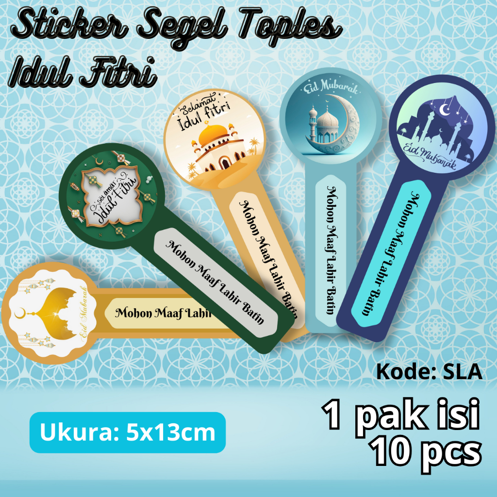 

[10pcs] Sticker / Stiker Segel untuk Toples Kue Kering Nastar Lebaran / Idul Fitri (Tabung / Oval / Bulat)