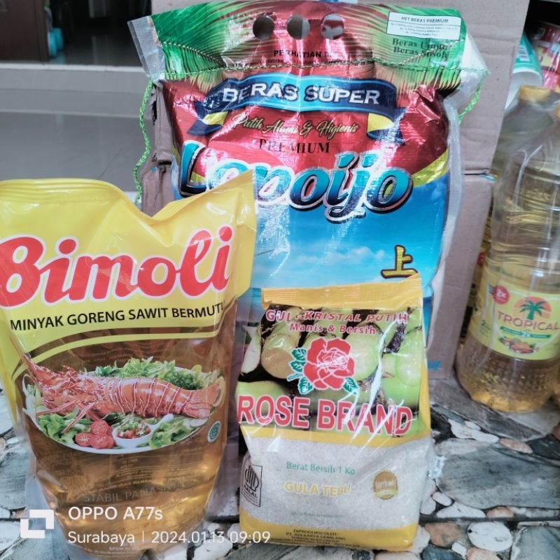 

Paket Sembako dan Sabun beras 5kg Paking Dus
