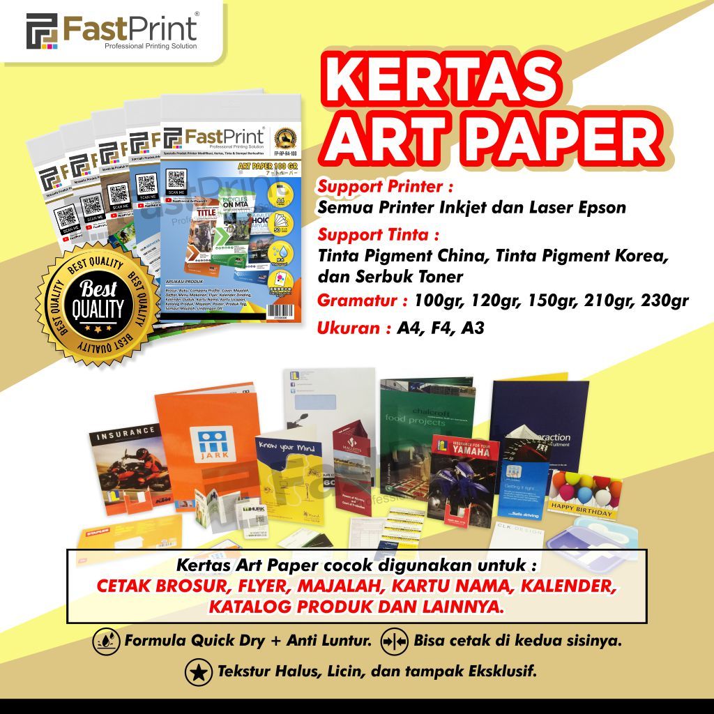 

Kertas Art Paper Brosur Glossy F4 100 Gram