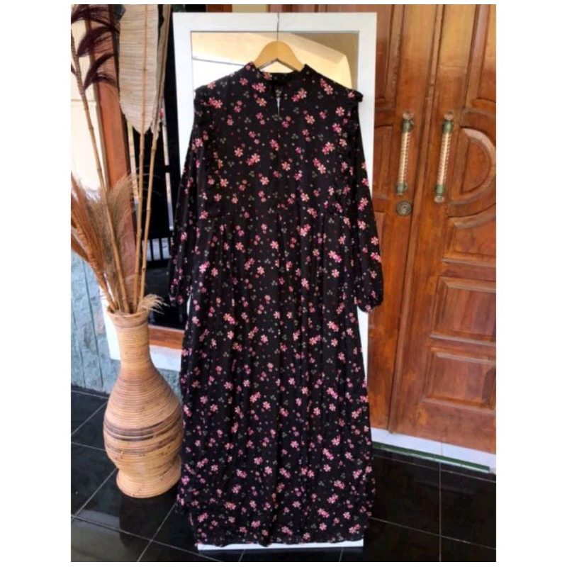 gamis rayon viscose premium,gamis rayon,midi rayon,gamis rayon viscose motif terbaru