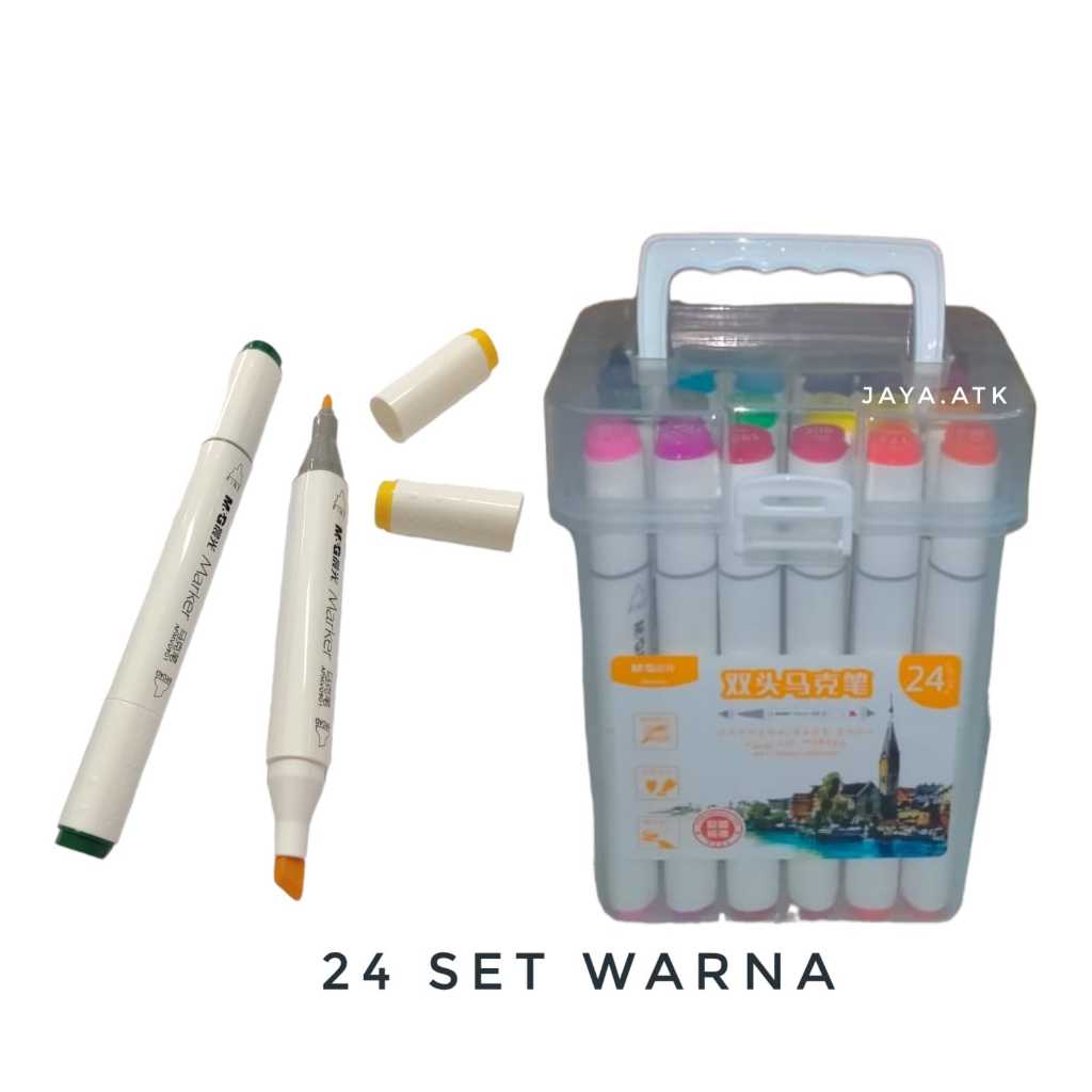 

SPIDOL 24 WARNA DUAL TWIN TIP FINE BROAD M&G APMV0901 GAMBAR SKETSA SKETCH