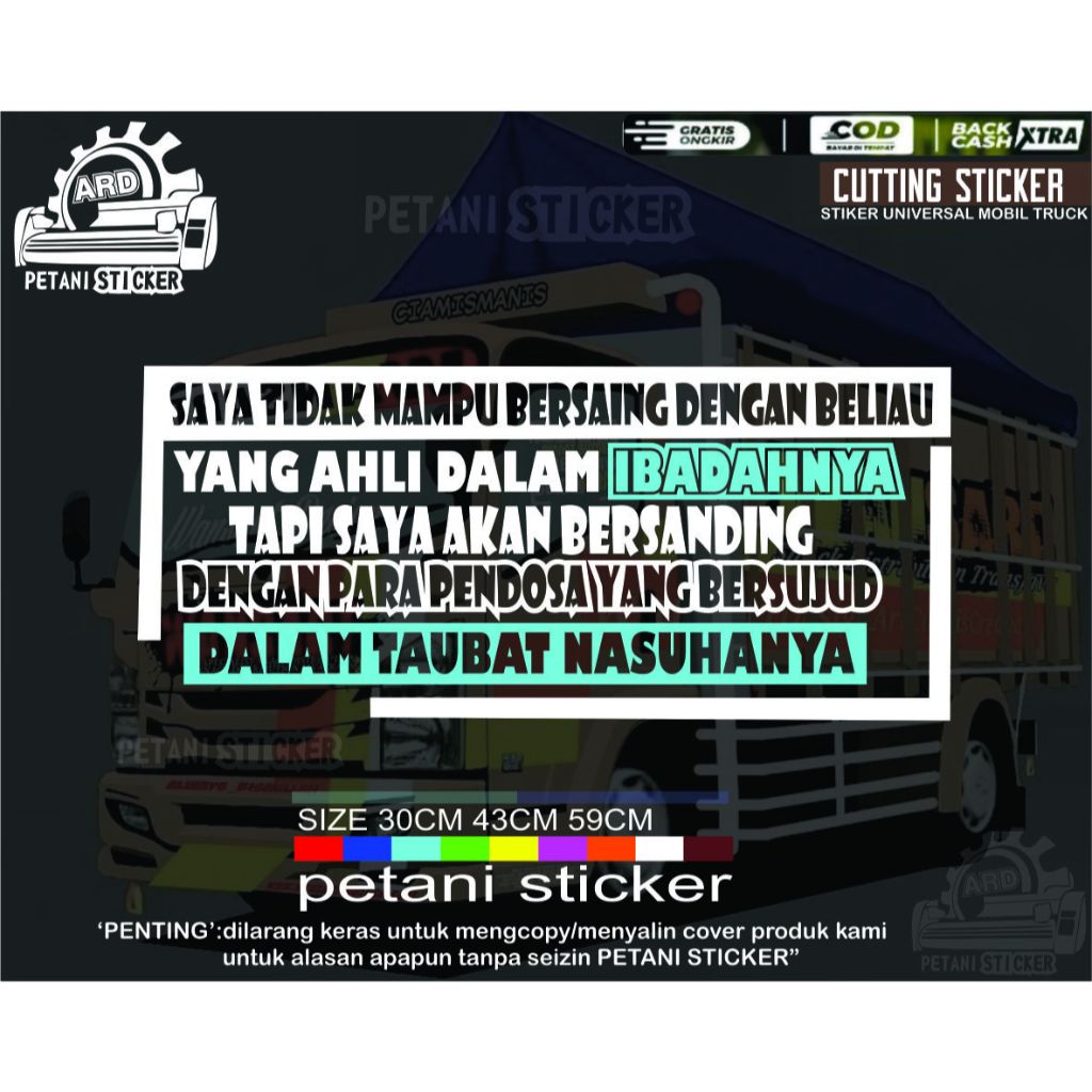 stiker kata kata keren kata kata viral mobil pick up truck universal cutting stiker