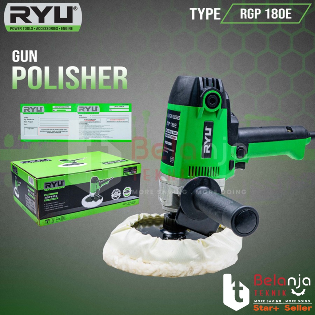 RYU Mesin Gun Polisher RGP 180E Poles Mobil RGP180E 900 Watt