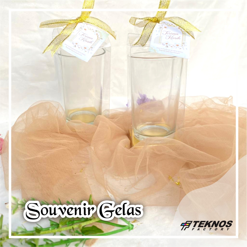 SOUVENIR PERNIKAHAN - SOUVENIR PERNIKAHAN GELAS BENING SABLON