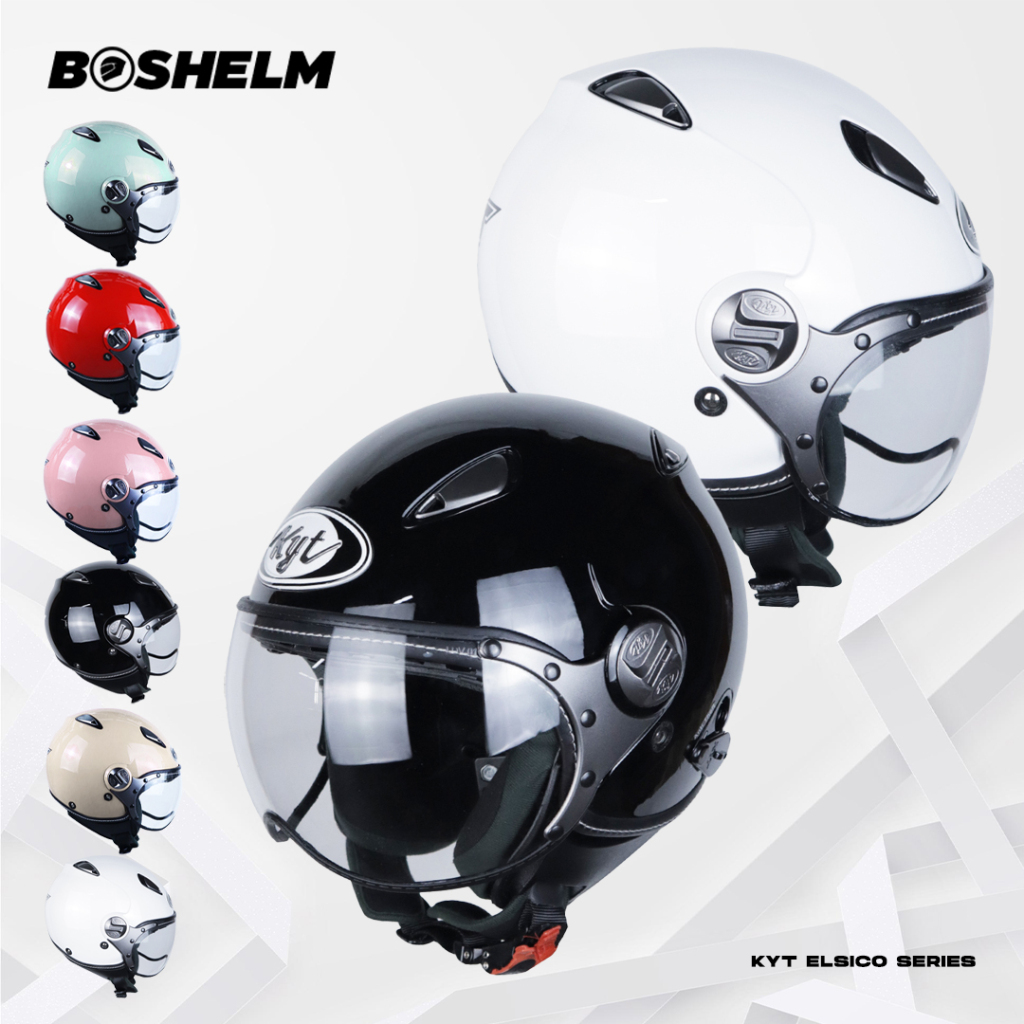 BOSHELM Helm KYT Elsico Solid Helm Half Face SNI