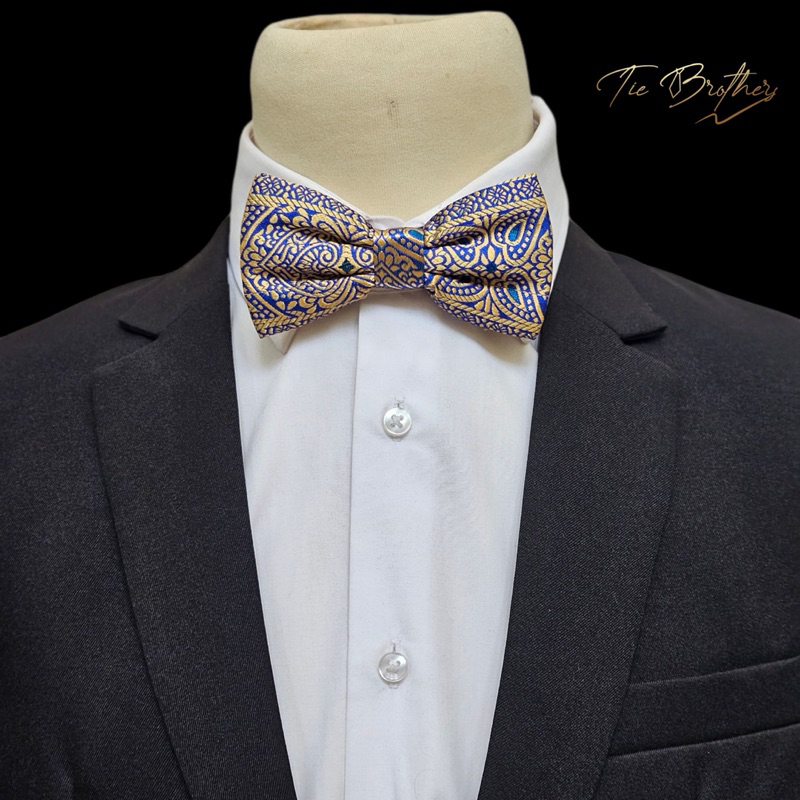 sale dasi kupu bowtie biru elektrik sky blue songket glitter polos murah meriah uk dewasa