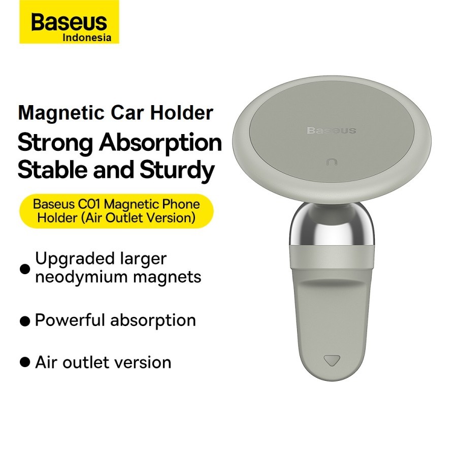 Baseus C01 Car Phone Holder Magnetic Air Outlet Version Jepit Lobang AC Stick On Mount Mobil Magnet 
