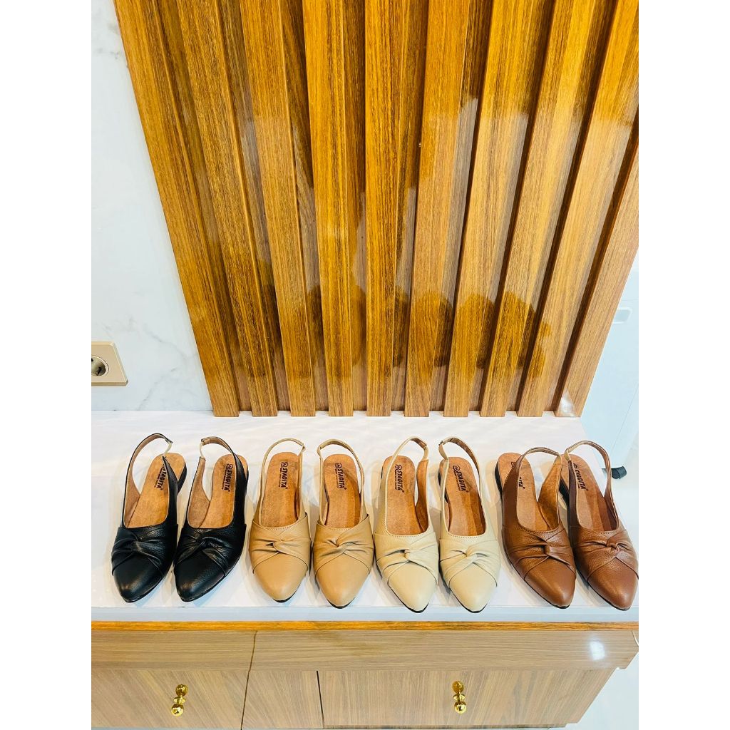 TUTONG WANITA KULIT ASLI GARUT MODEL KRINGKEL KARET BELAKANG TEPLEK- TOKO SYAGITA KULIT ASLI GARUT