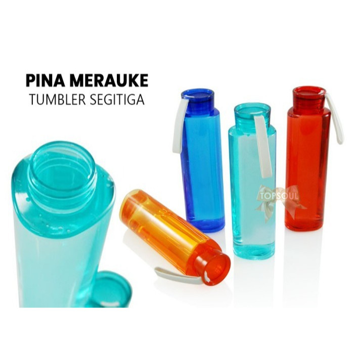 Tumbler PINA MERAUKE 600ml Botol Plastik SEGITIGA Polos Souvenir Unik