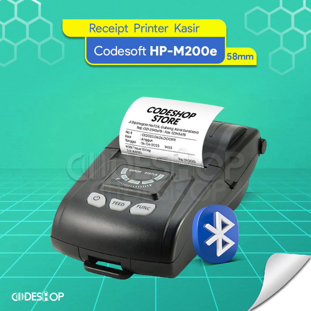 Printer Bluetooth Codesoft HP-M200 | MESIN CETAK STRUK KASIR CAFE RESTO MINIMARKET