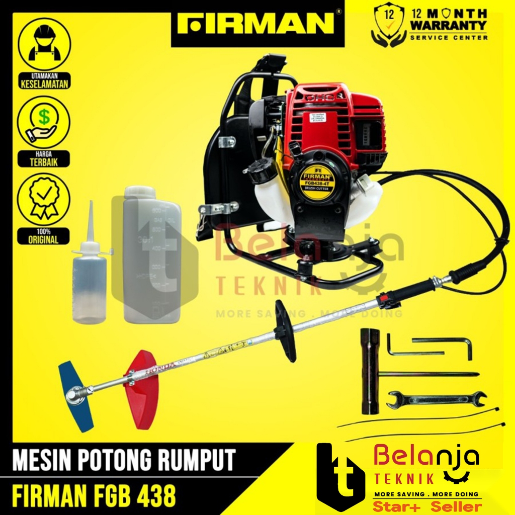 Mesin Potong Rumput Gendong FIRMAN FGB438 Brush Cutter 4 Tak FGB 438