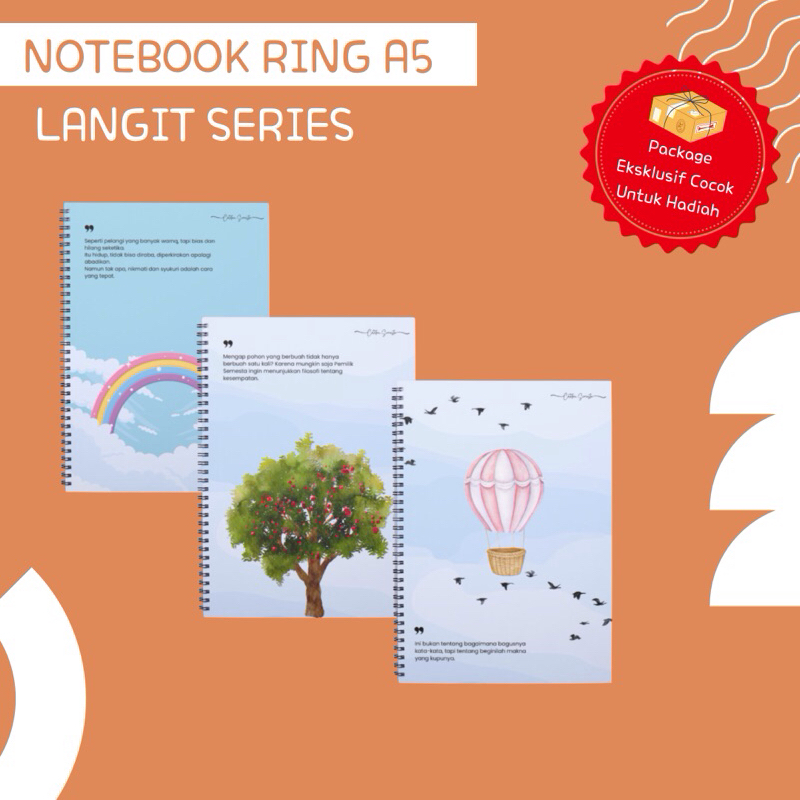 

Notebook Ring A5 Diary Journal Langit Series Lucu Estetik Simple