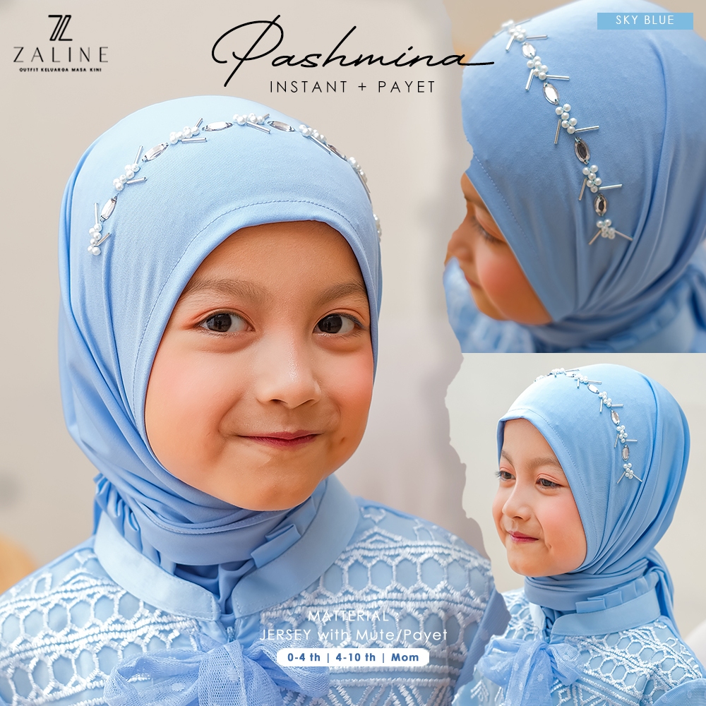 Jilbab Hijab Pashmina Segitiga Instan Anak Payet Bahan Jersey Kaos Adem Umur 1 - 10 Tahun