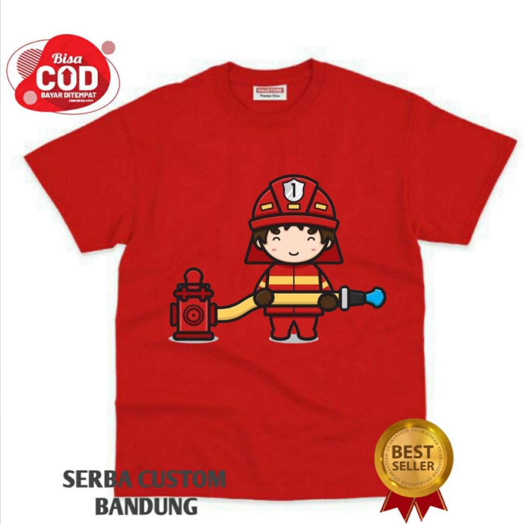 Kaos Baju Anak Karakter Damkar Pemadam Kebakaran