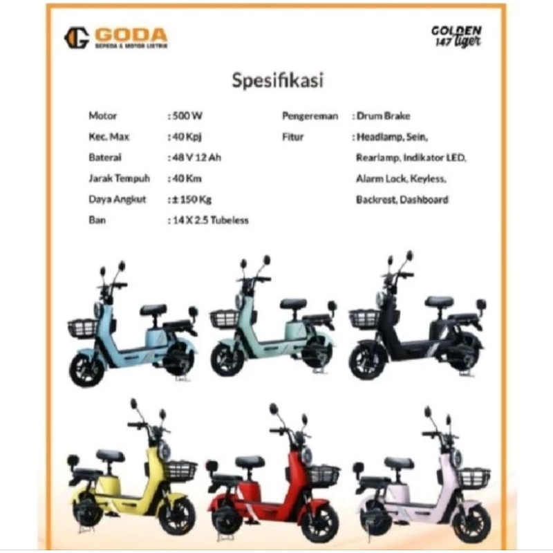Sepeda Motor Listrik GODA 147 Golden Tiger