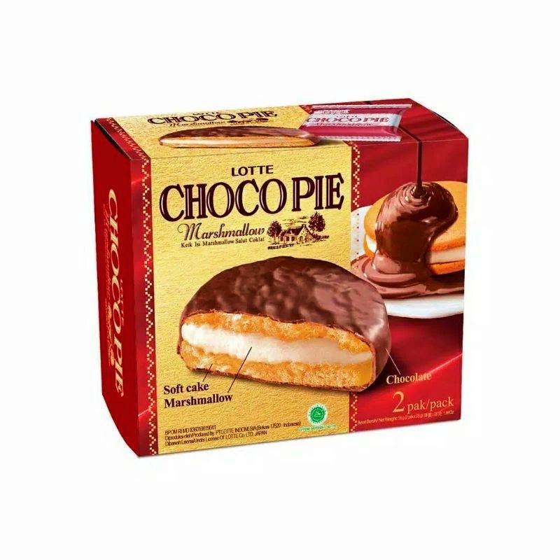 

LOTTE Choco Pie marsmalllow 56 gram isi 2 pcs