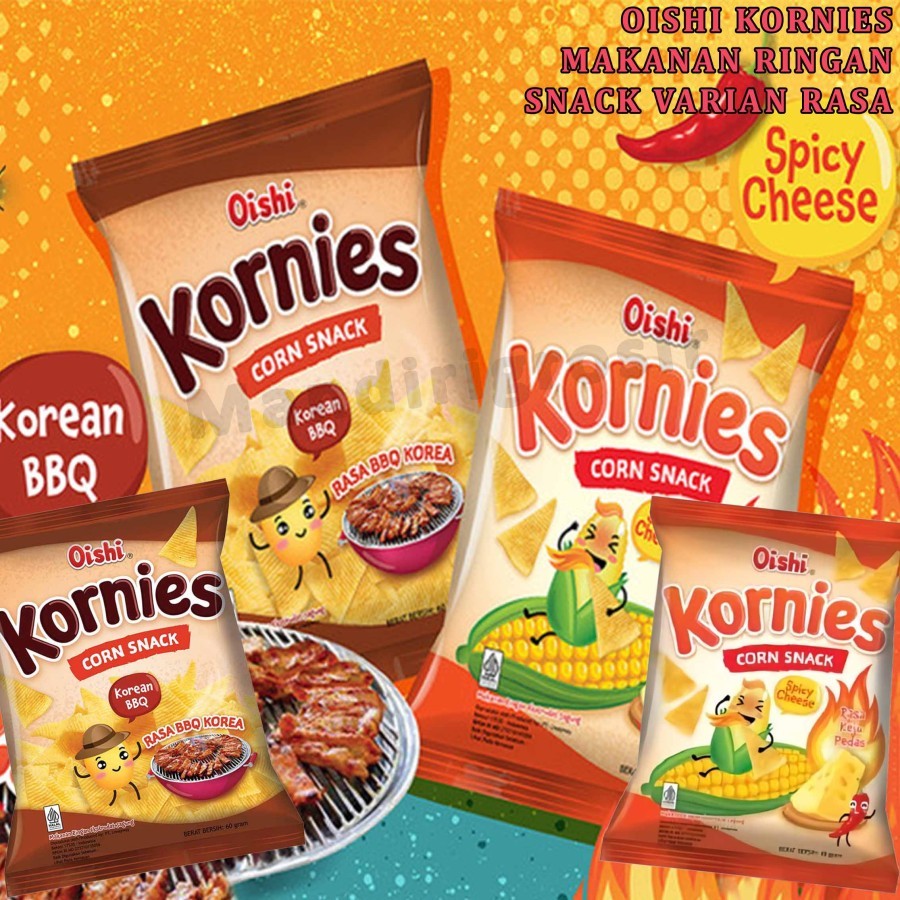 

Corn Snack Korean * Oishi Kornies * Snack Jagung Varian Rasa * 60gr