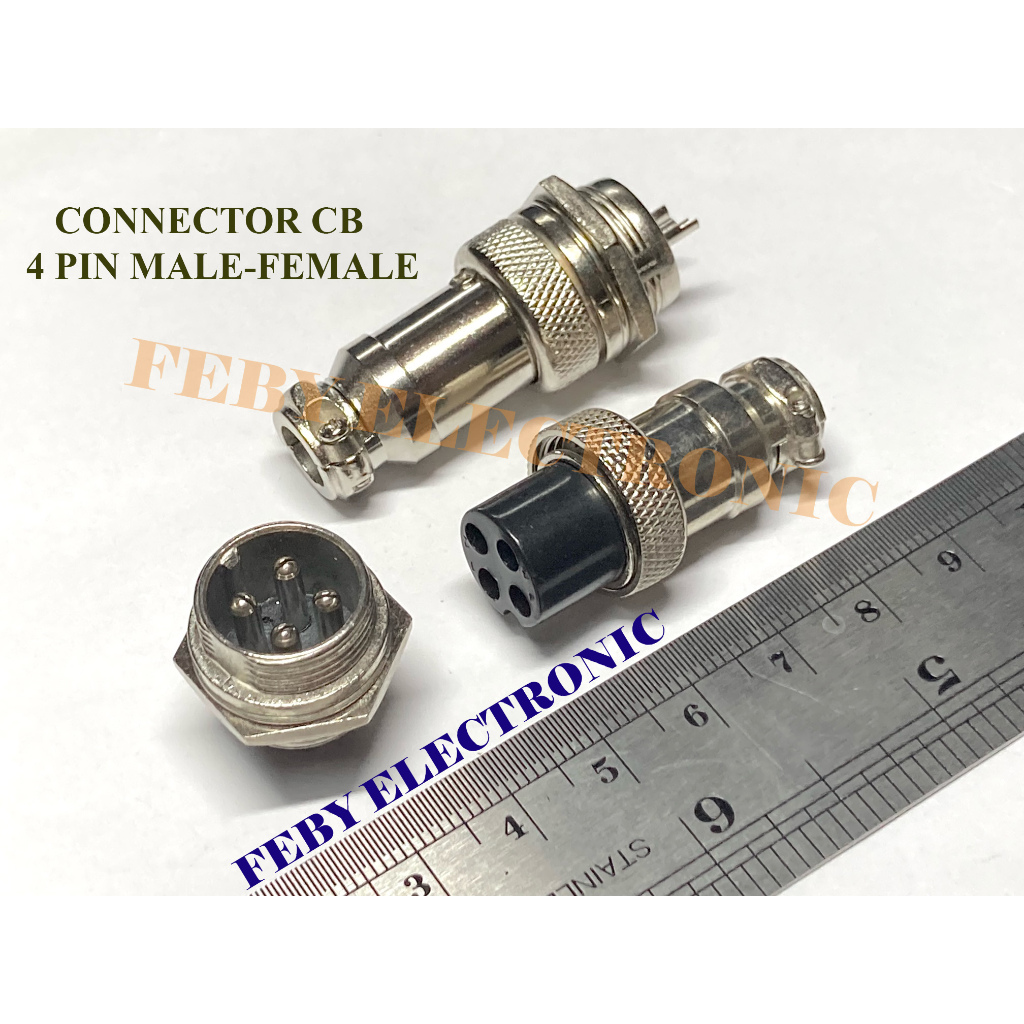 Aviation Plug Connector Konektor CB 4 Pin Male Female (Sepasang)