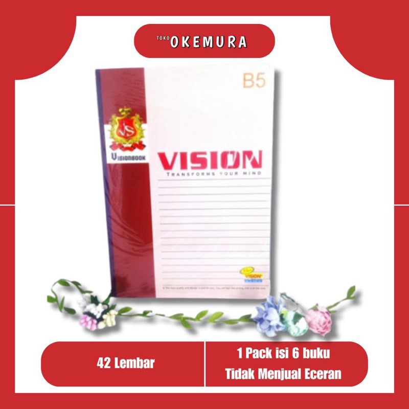 

Buku Vision 42 Lembar 6pcs/Buku Vision/buku/Bukutulis