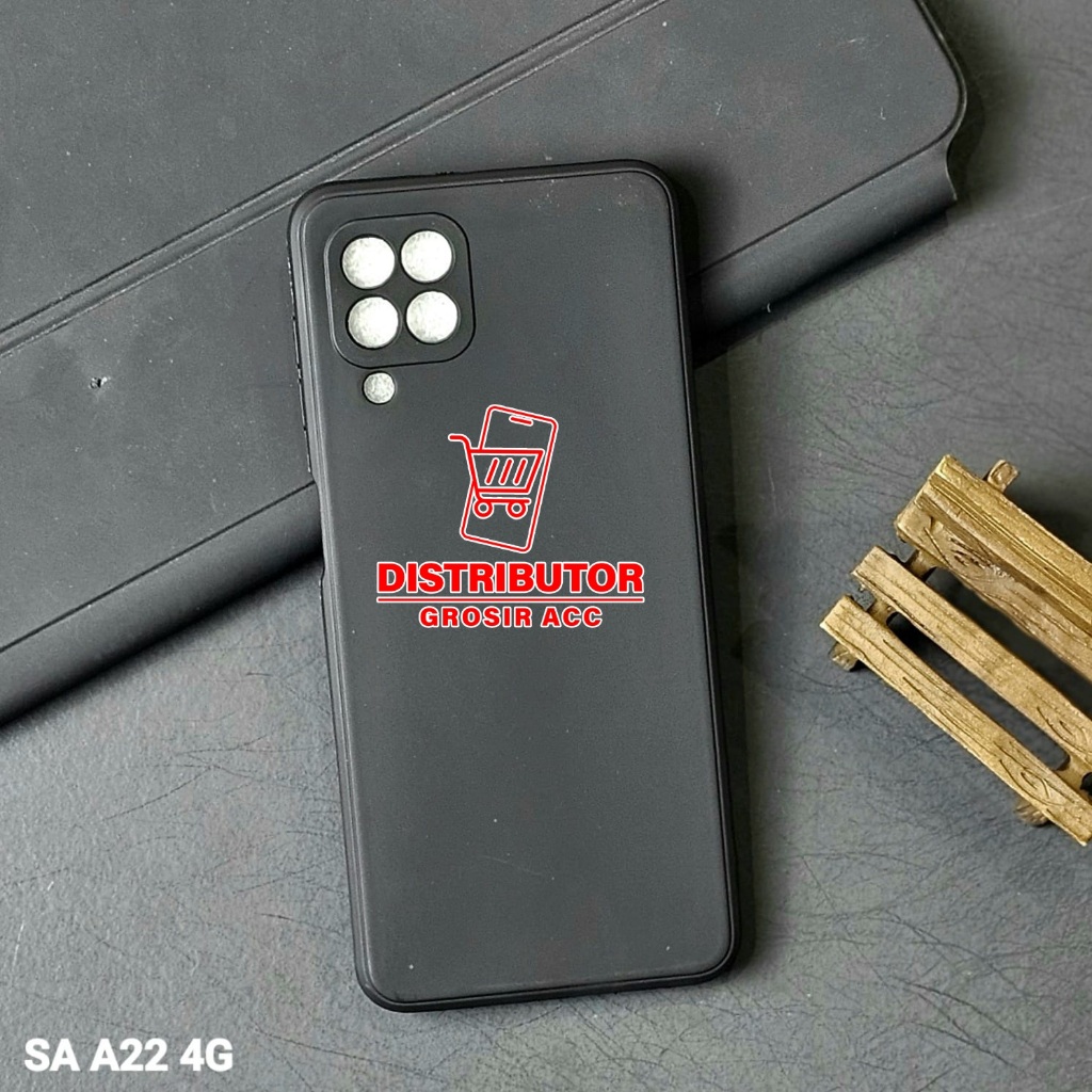 SAMSUNG A22 4G CASE MACARON BLACK PREMIUM  SOFT CASE BLACK SAMSUNG A22 4G