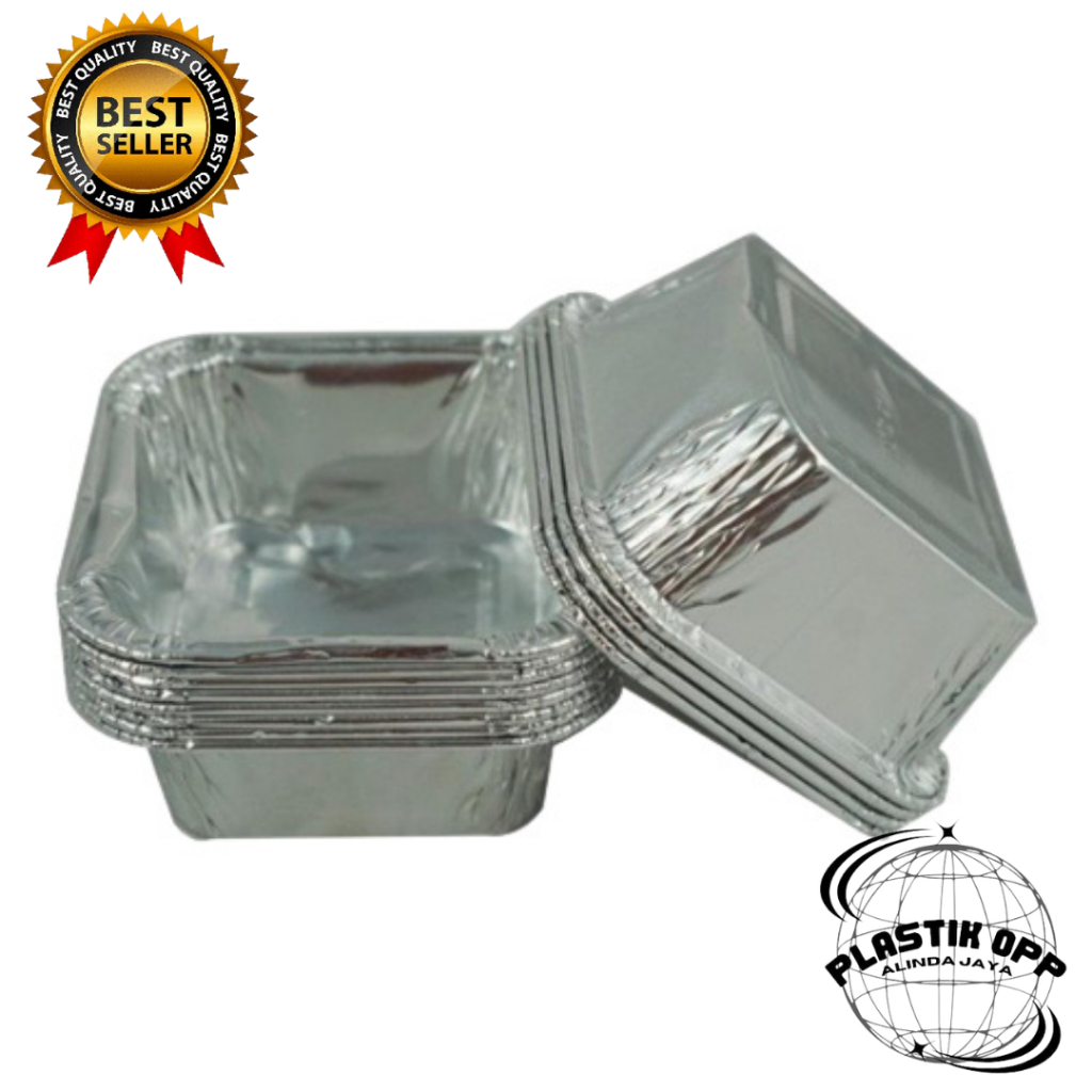 ALUMUNIUM FOIL CUP OX 100 / ALUMUNIUM FOIL TRAY / KOTAK ALUMUNIUM ISI 100 | OX 100 + LID | Alumunium