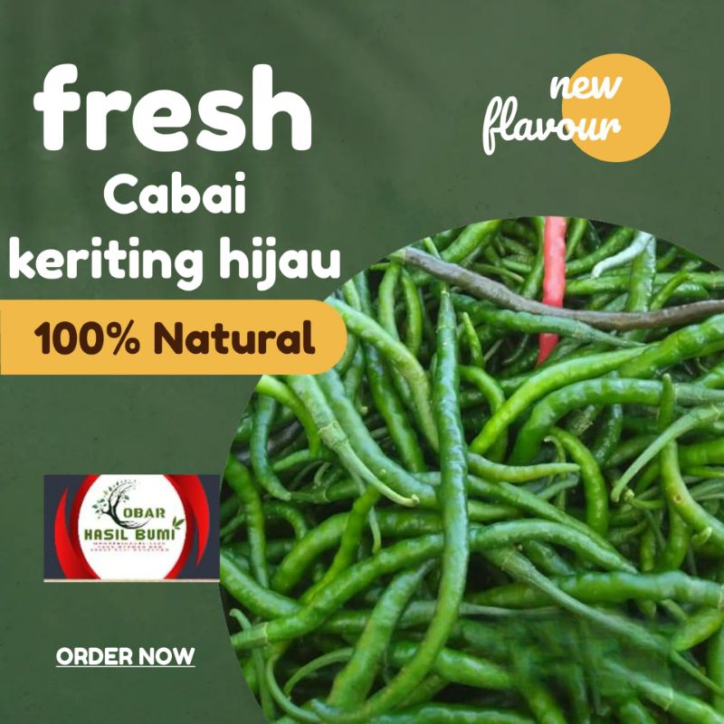 

Cabai keriting hijau segar 500g