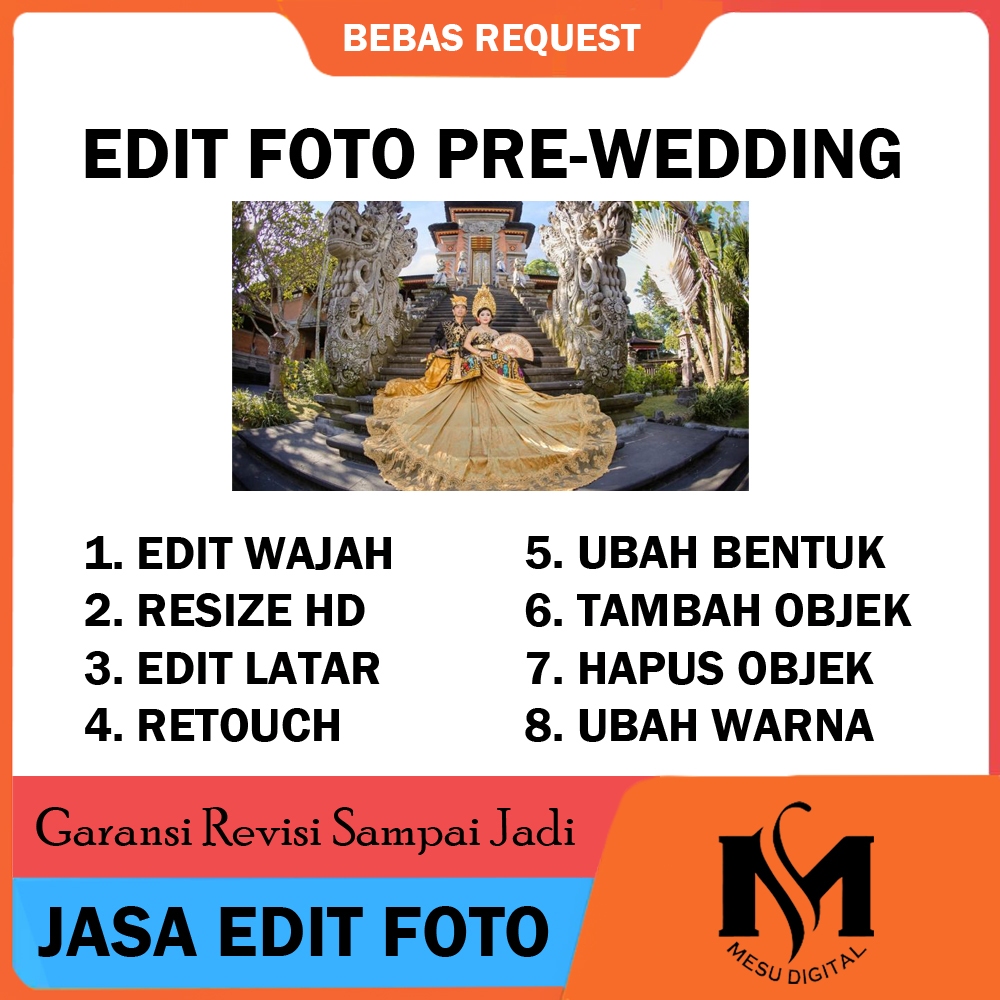 JASA EDIT FOTO PREWEDDING / WEDDING (BEBAS REQUEST MODEL)