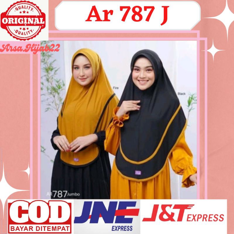 ARRAFI HIJAB BERGO JUMBO || AR 787 JUMBO SYARI STELLA POLOS SIMPLE || HIJAB JILBAB AR RAFI ORI TERLA