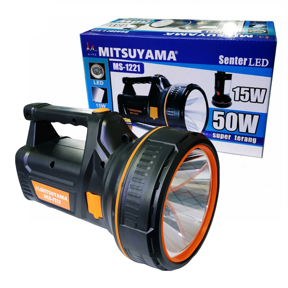 SENTER GAGANG JUMBO LED 50W MITSUYAMA MS-1221 - SUPER TERANG - JARAK JAUH - FREE BATERAI 18650X4