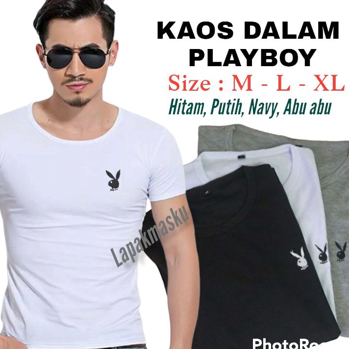 Free Ongkir Kaos Playboy Baju Kaos Dalam Polos Pria Play Boy  Kaos Dalam Pria Baju singlet Pria Baju