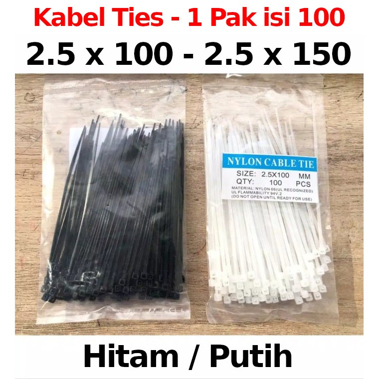 

Kabel Tis Cable Ties Tie 2.5 x 100 dan 2.5 x 150 MM Serbaguna