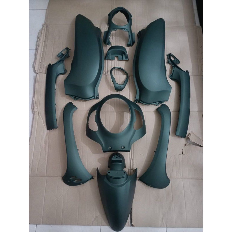 cover full body bodi hijau doff Scoopy new LED PRESTIGE 2023 2024 k2f original full set body paketan