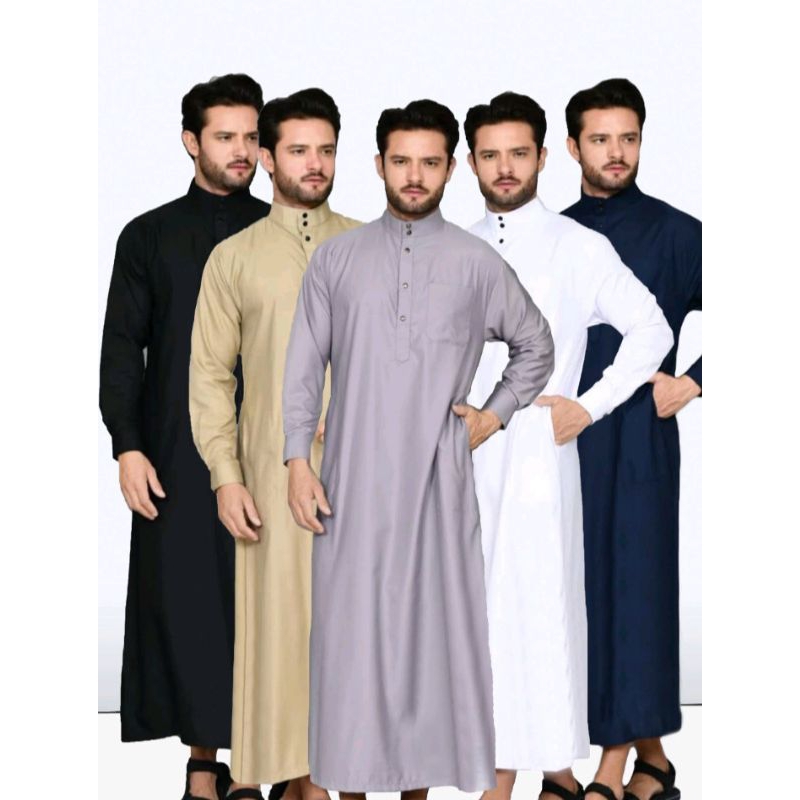 Jubah Muslimin Pria Dewasa Lengan Panjang Gamis Pria Muslim Taqwa Bahan full Katun Toyobo Jubah Shal