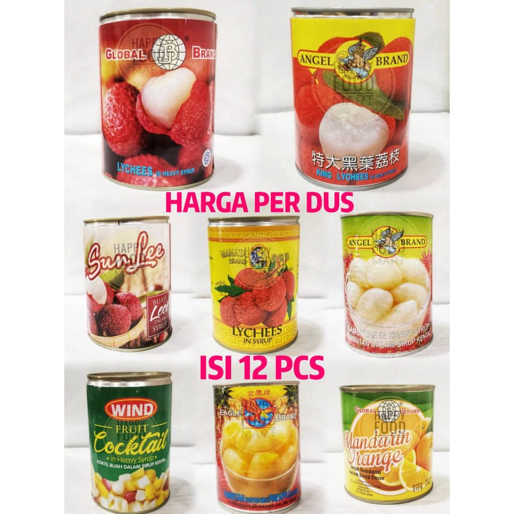 

[PROMO TERMURAH] LYCHEE KALENG PER DUS ISI 12/GLOBAL LECI/ANGEL KING JUMBO/MAMATA LYCHEES IN SYRUP/SUN LEE LECI SIRUP/SUNLEE KELENGKENG/LENGKENG/RAMBUTAN NENAS/GLOBAL MANDARIN ORANGE/HAMPERS IMLEK