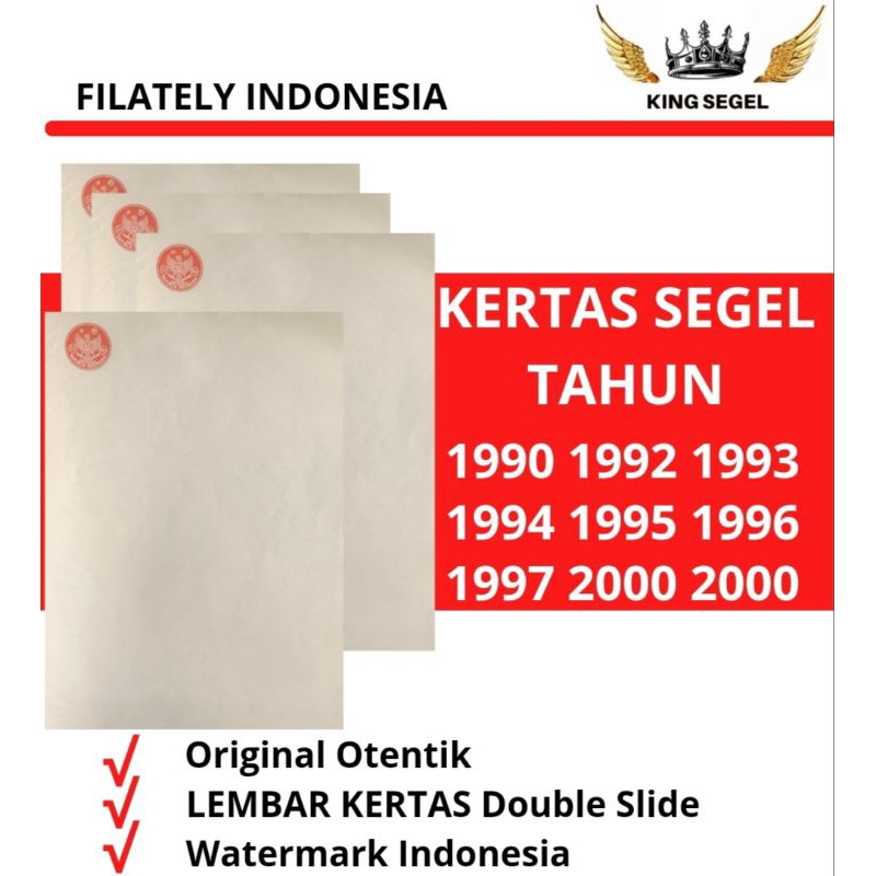 

Kertas Segel Tahun 1990 1992 1993 1994 1995 1996 1997 2000 2002 Double Asli