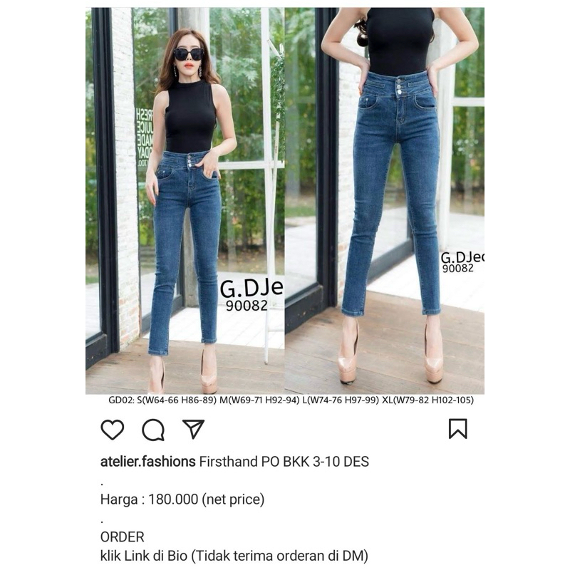 celana panjang jeans denim ngaret GD jeans bangkok ready sz L